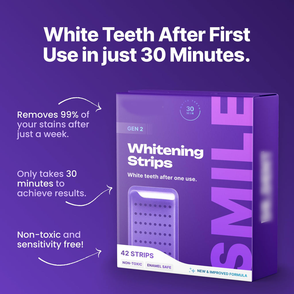 Purple Teeth Whitening Strips with Enamel Protection