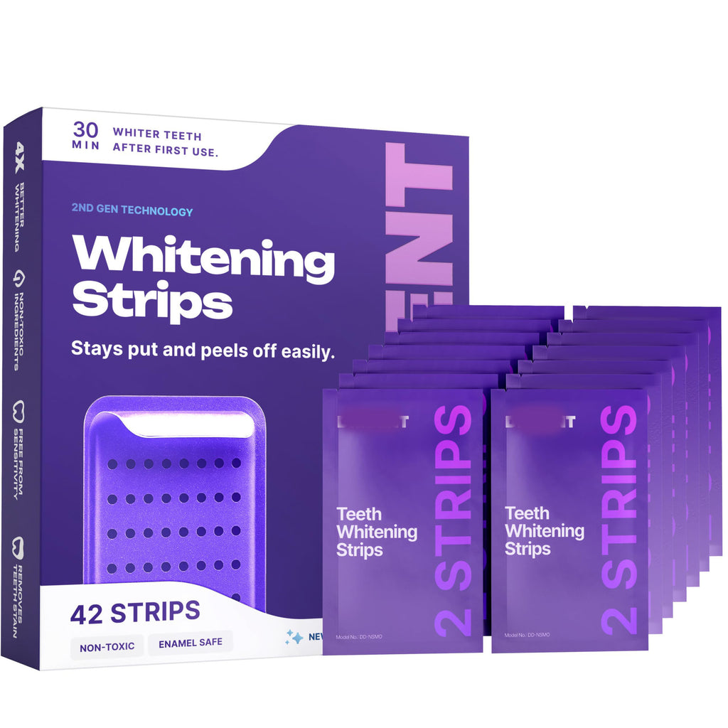 Purple Teeth Whitening Strips with Enamel Protection